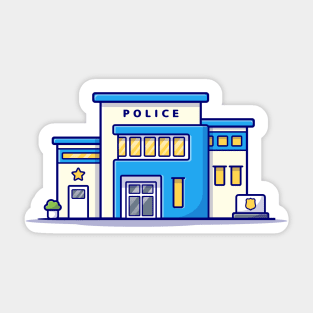 Police Office Cartoon Sticker